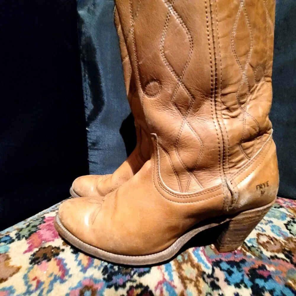 Frye Tan Heeled Boots - Picture 5 of 11